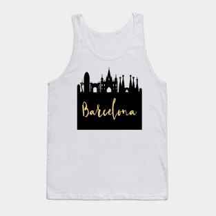 BARCELONA SPAIN DESIGNER SILHOUETTE SKYLINE ART Tank Top